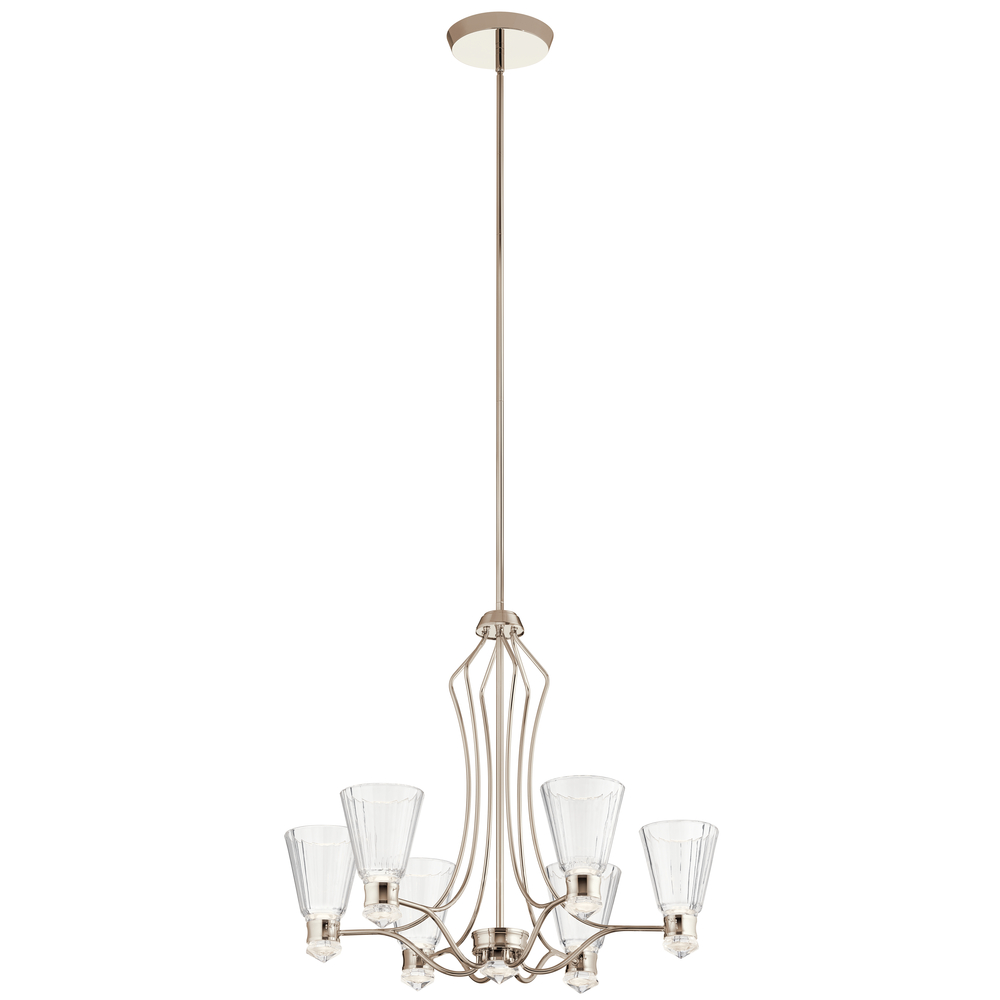 Kayva™27.75" LED 6 Light Chandelier Polished Nickel