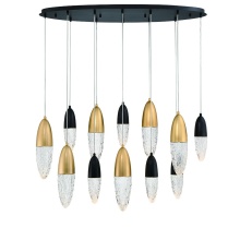 Eurofase Gold US 43861-042 - ECROU,12LT OVAL CHAND,BLK/GD