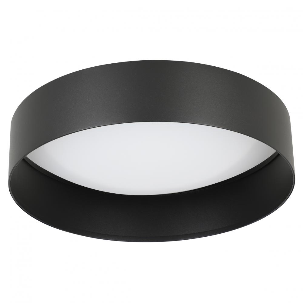 1 LT Integrated LED Ceiling Light w/ Black Finish & White Acrylic Shade