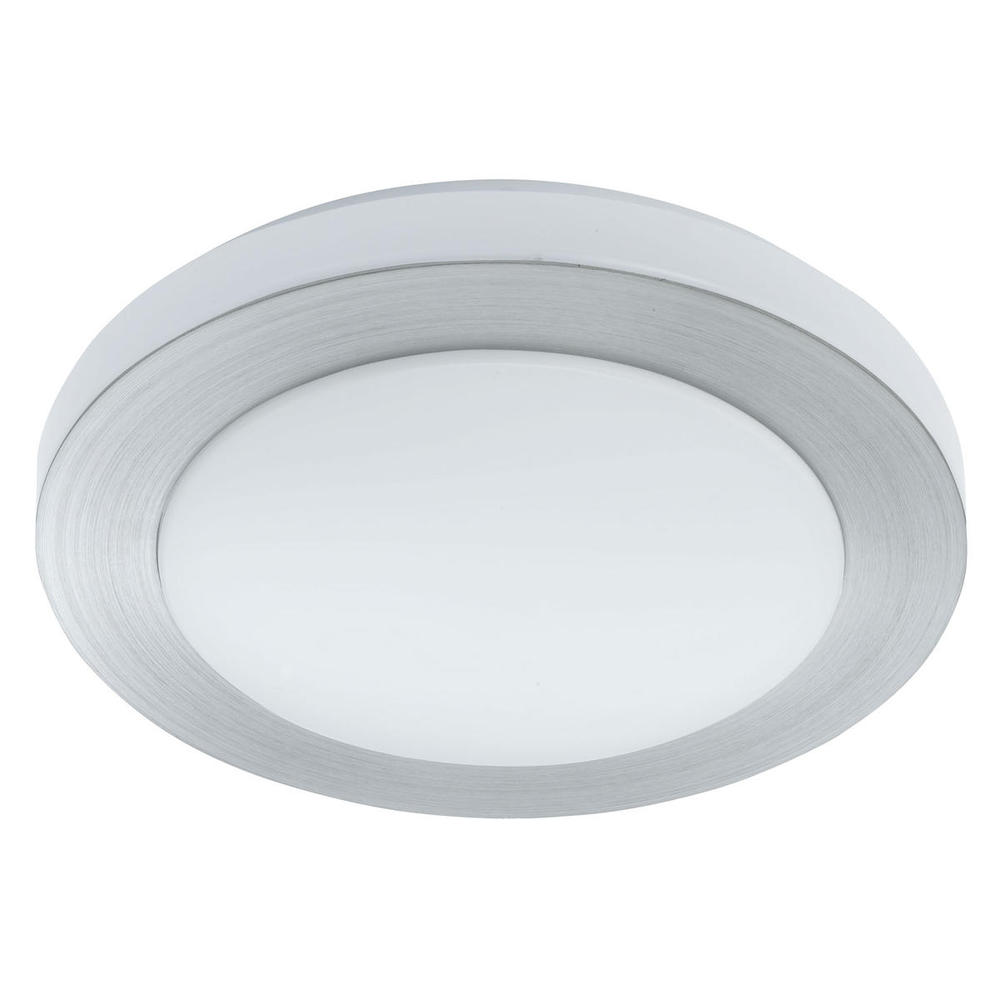 1 LT Integrated LED Ceiling Light w/ Brushed Aluminum Finish & White Plastic Diffuser