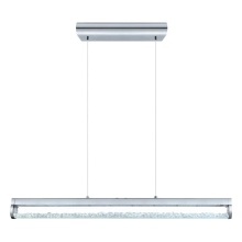 Eglo 202274A - 1 LT LED Linear Pendant w/ Chrome Finish & Clear Glass Shade w/ Clear Glass Crystals