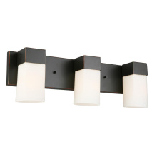 Eglo 202863A - 3 LT Bath/Vanity Light w/ Oil Rubbed Bronze Finish & Frosted Glass Shades