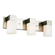 Eglo 202864A - 3 LT Bath/Vanity Light w/ Brushed Nickel Finish & Frosted Glass Shades