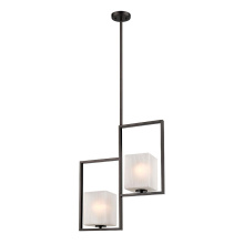Eglo 203538A - 2 LT Pendant w/ Oil Rubbed Bronze Finish & Opal Glass Shades