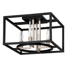 Eglo 204605A - 4 LT Open Frame Ceiling Light w/ a Matte Black & Brushed Nickel Finish