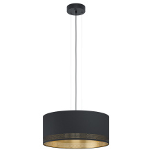 Eglo 99274A - 3 LT Pendant w/ a Black Finish & Black Exterior & Gold Interior Shade