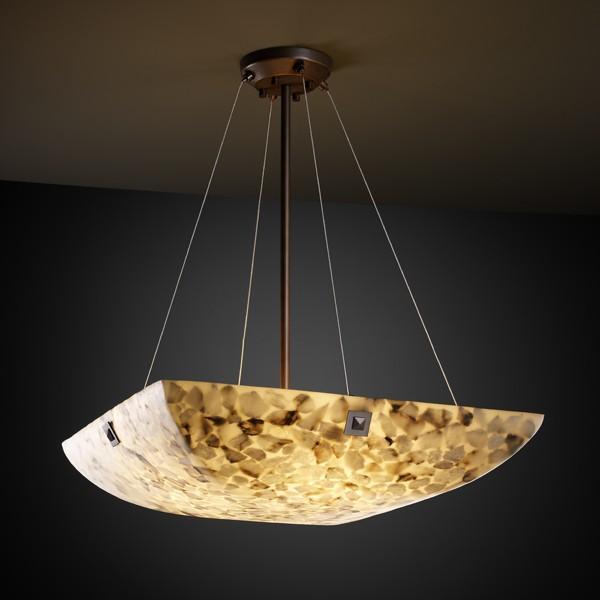 36" Pendant Bowl w/ LARGE SQUARE W/ POINT FINIALS