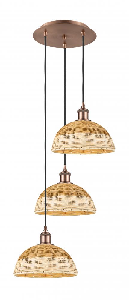 Bristol Natural II - 3 Light - 16 inch - Brushed Brass - Cord Hung - Multi Pendant