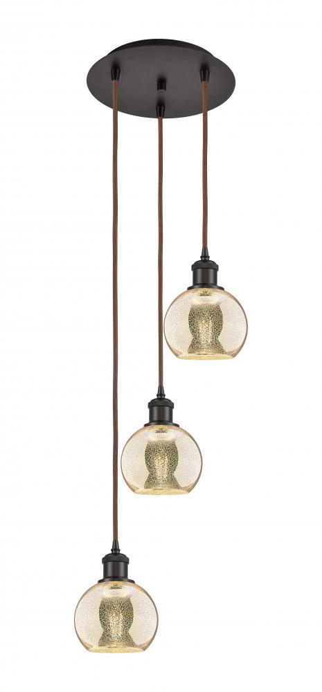 Athens - 3 Light - 12 inch - Oil Rubbed Bronze - Cord Hung - Multi Pendant