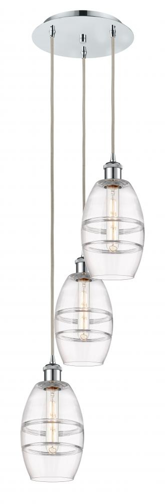 Vaz - 3 Light - 12 inch - Polished Chrome - Cord hung - Multi Pendant