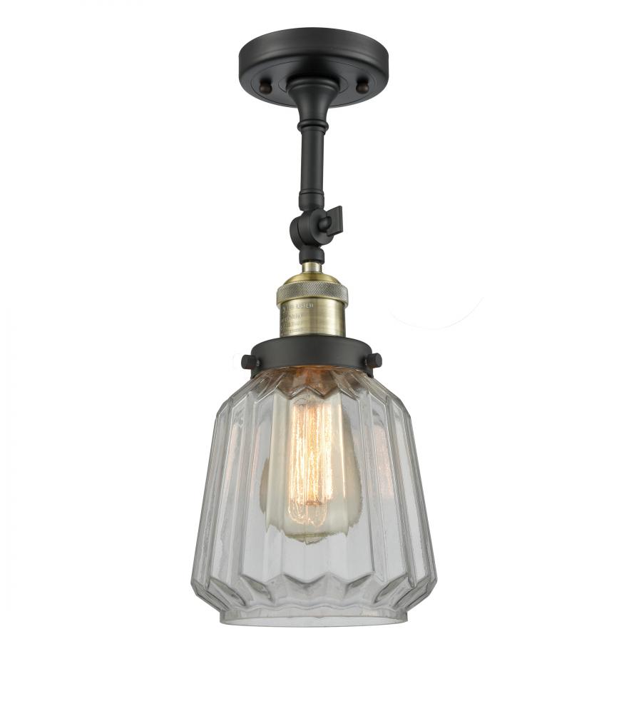 Chatham - 1 Light - 7 inch - Black Antique Brass - Adjustable Semi-Flush Mount
