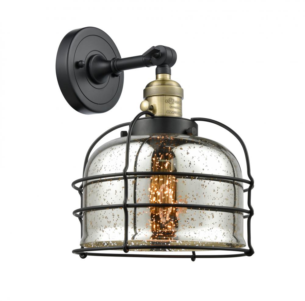Bell Cage - 1 Light - 9 inch - Black Antique Brass - Adjustable Sconce