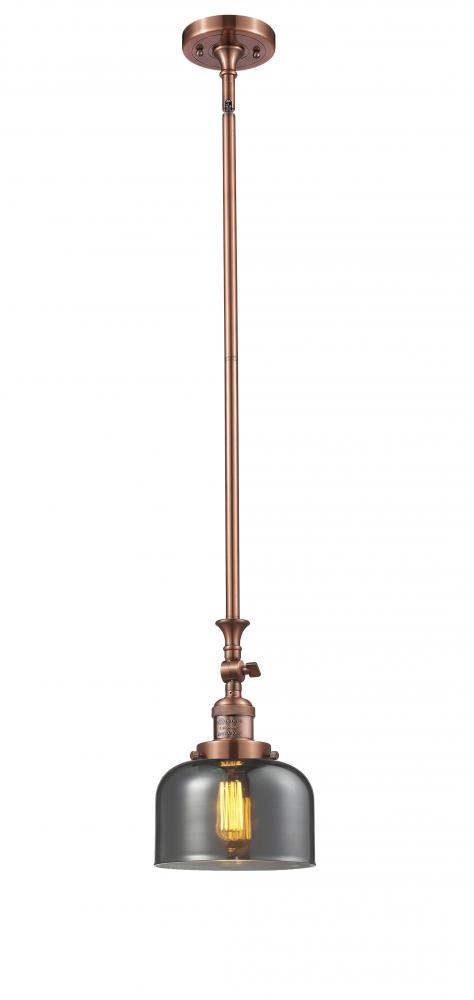 Bell - 1 Light - 8 inch - Antique Copper - Stem Hung - Adjustable Mini Pendant