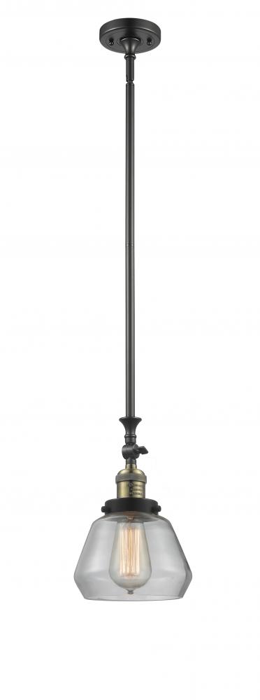 Fulton - 1 Light - 7 inch - Black Antique Brass - Stem Hung - Adjustable Mini Pendant