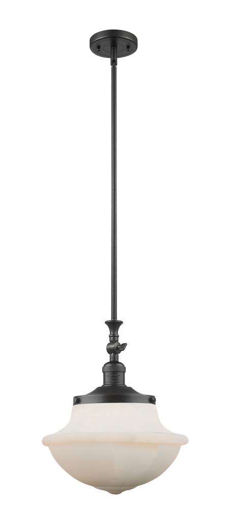Oxford - 1 Light - 12 inch - Matte Black - Stem Hung - Adjustable Mini Pendant