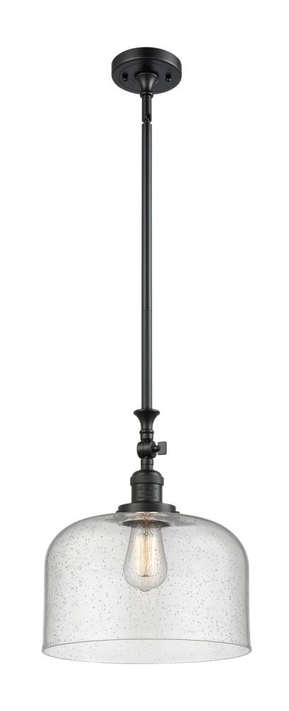Bell - 1 Light - 12 inch - Matte Black - Stem Hung - Adjustable Mini Pendant