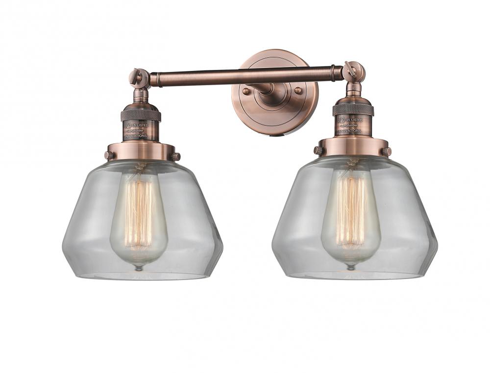 Fulton - 2 Light - 17 inch - Antique Copper - Adjustable Bath Vanity Light