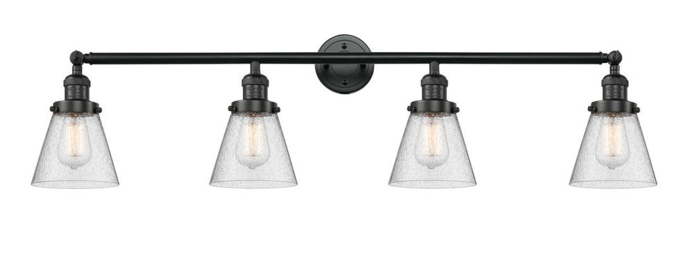 Cone - 4 Light - 42 inch - Matte Black - Adjustable Bath Vanity Light