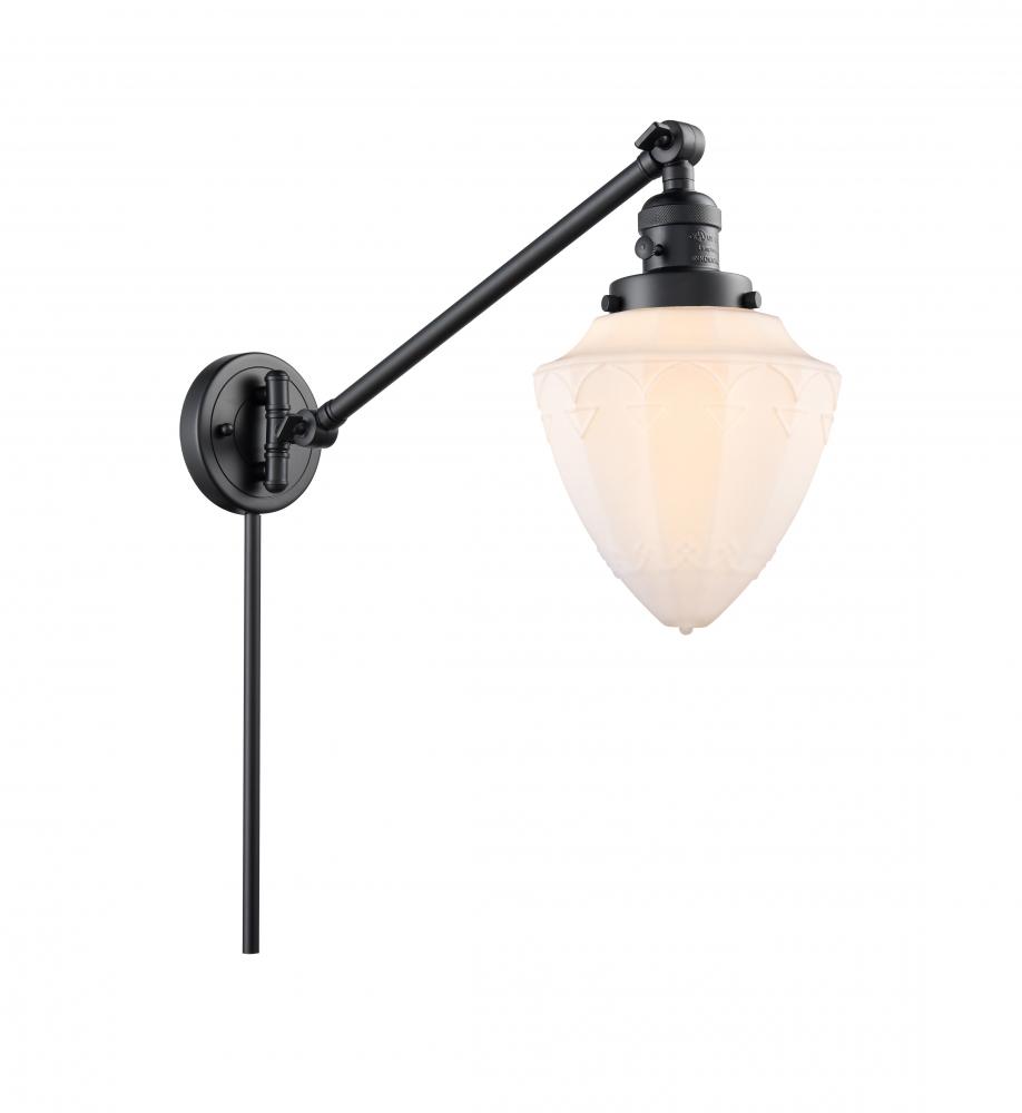 Bullet - 1 Light - 7 inch - Matte Black -Adjustable Swing Arm