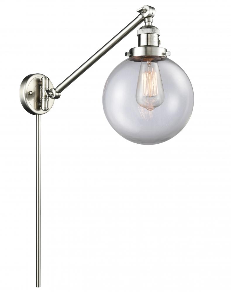 Beacon - 1 Light - 8 inch - Brushed Satin Nickel -Adjustable Swing Arm