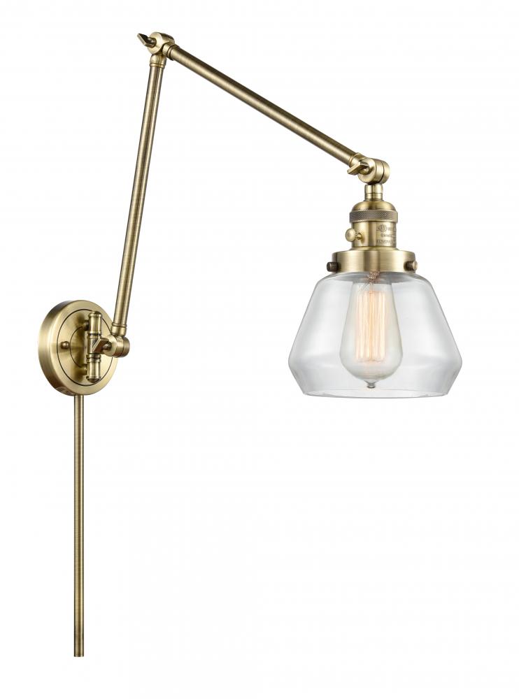 Fulton - 1 Light - 8 inch - Antique Brass -Adjustable Swing Arm