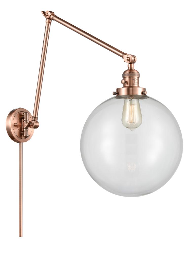 Beacon - 1 Light - 12 inch - Antique Copper -Adjustable Swing Arm
