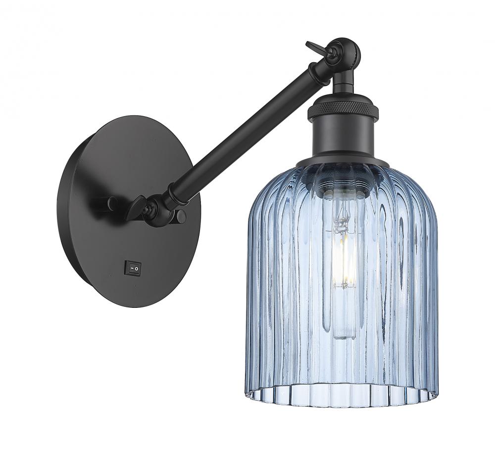 Bridal Veil - 1 Light - 5 inch - Matte Black - Adjustable Sconce