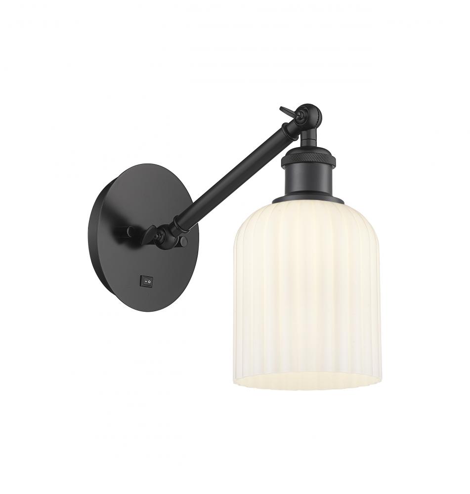 Bridal Veil - 1 Light - 5 inch - Matte Black - Adjustable Sconce