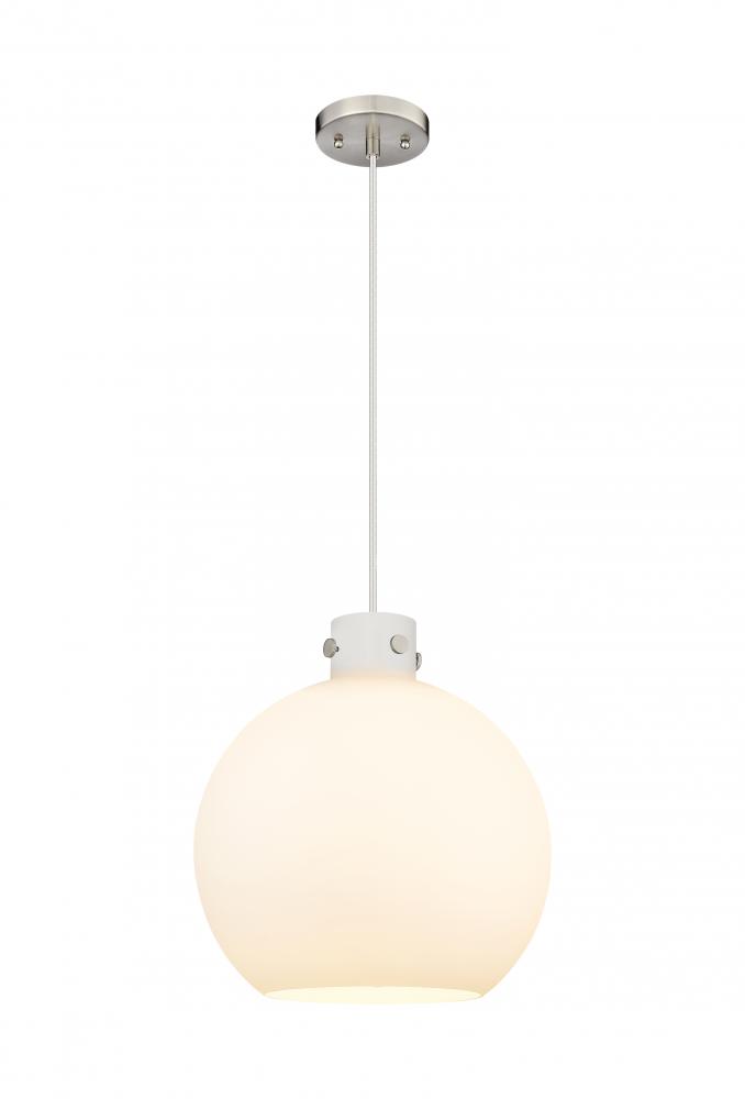 Newton Sphere - 1 Light - 16 inch - Brushed Satin Nickel - Cord hung - Pendant