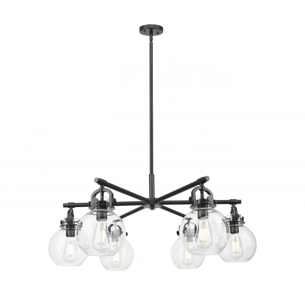 Newton Sphere - 6 Light - 26 inch - Brushed Brass - Chandelier