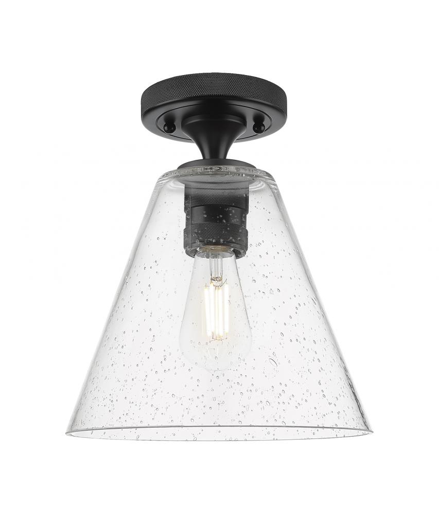 Crown Point - 1 Light - 8 inch - Matte Black - Flush Mount