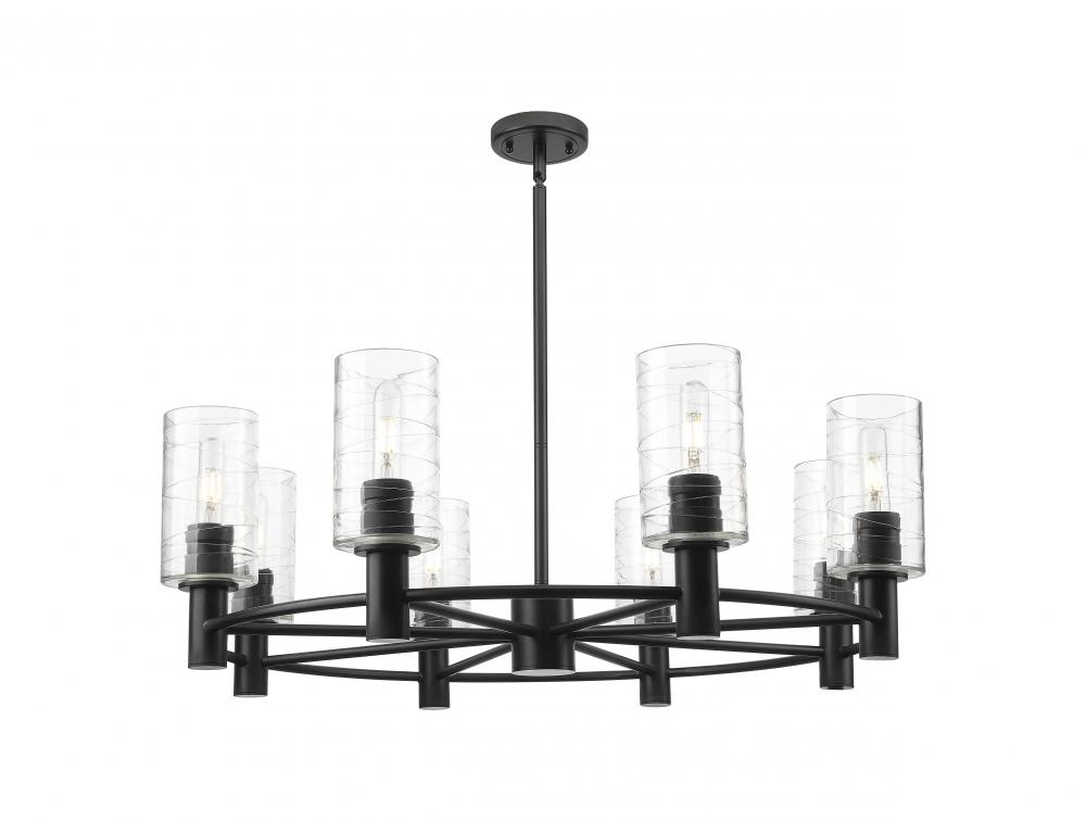 Crown Point - 8 Light - 32 inch - Matte Black - Chandelier