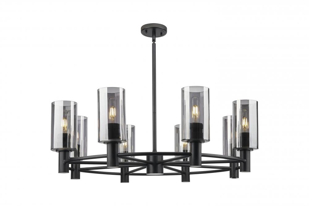Crown Point - 8 Light - 32 inch - Matte Black - Chandelier