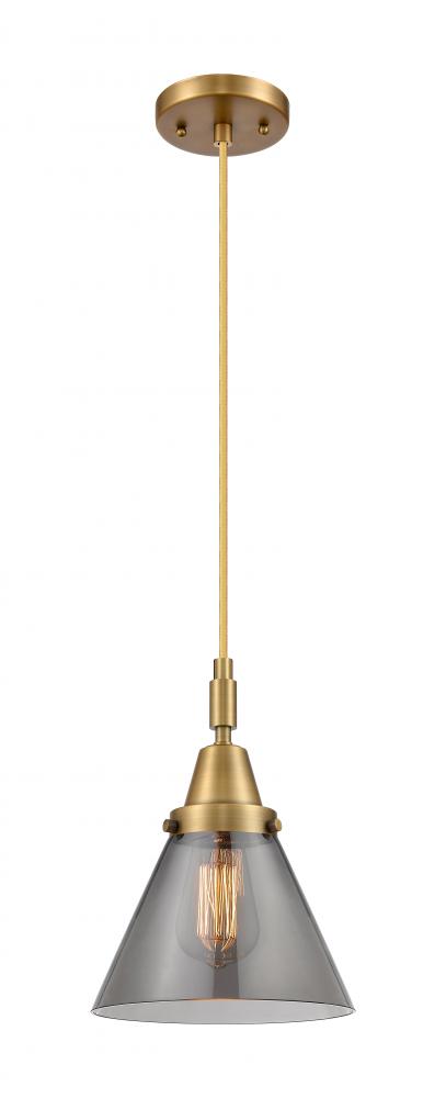 Cone - 1 Light - 8 inch - Brushed Brass - Mini Pendant