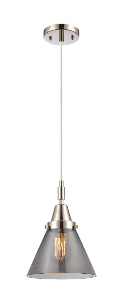 Cone - 1 Light - 8 inch - Polished Nickel - Mini Pendant