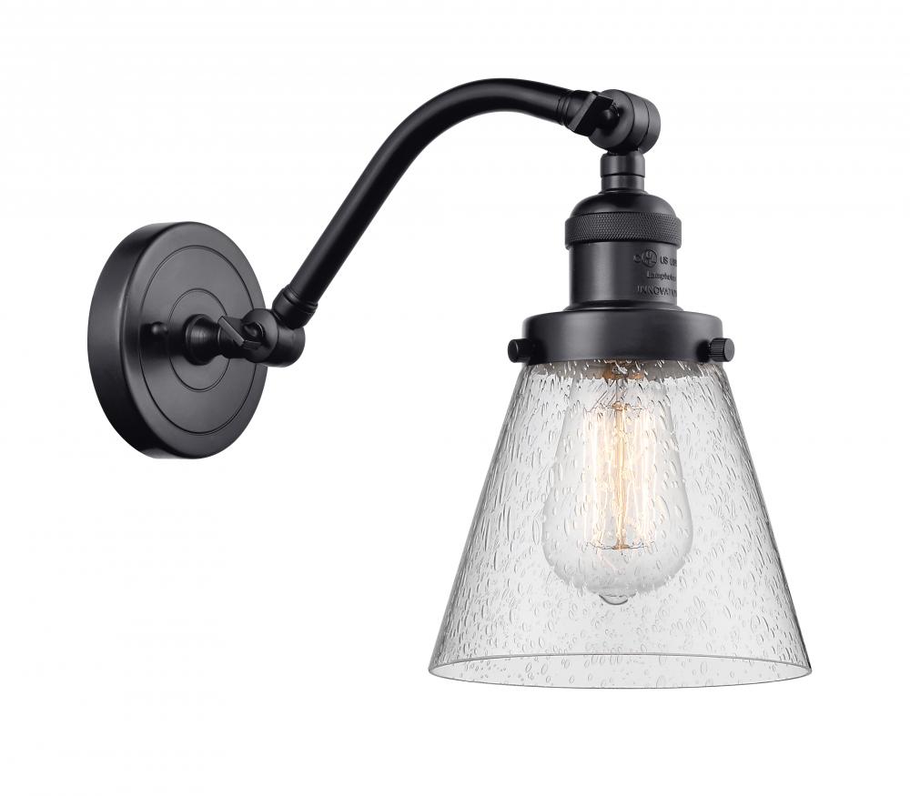 Cone - 1 Light - 7 inch - Matte Black - Adjustable Sconce