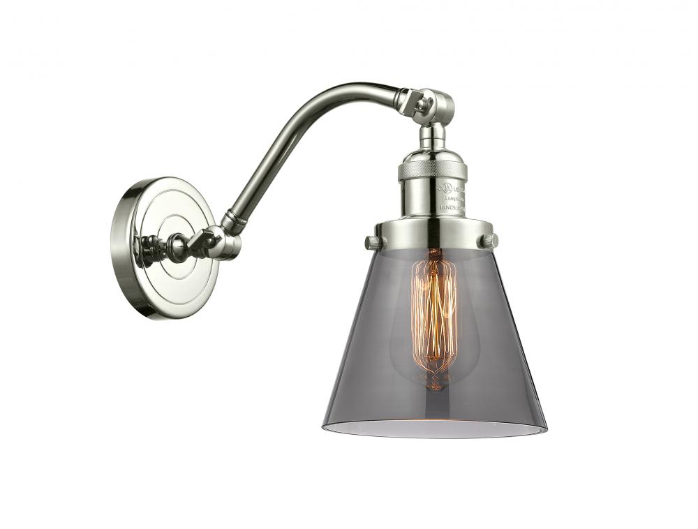 Cone - 1 Light - 7 inch - Polished Nickel - Adjustable Sconce