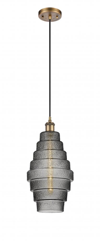 Cascade - 1 Light - 8 inch - Brushed Brass - Cord hung - Mini Pendant