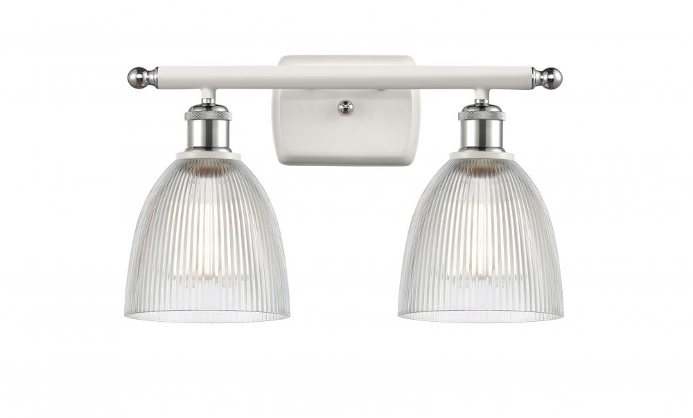 Castile - 2 Light - 16 inch - White Polished Chrome - Bath Vanity Light