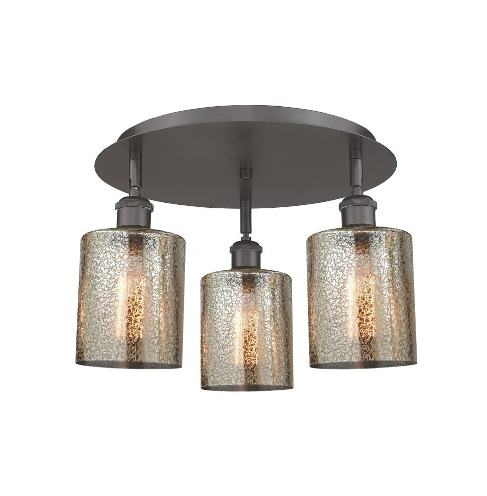 Cobbleskill - 3 Light - 17 inch - Oil Rubbed Bronze - Flush Mount