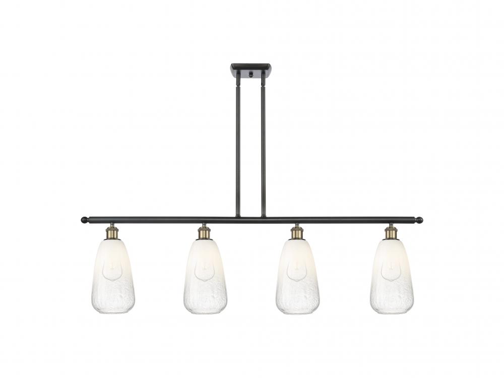 Brookhaven Almond - 4 Light - 48 inch - Black Antique Brass - Stem Hung - Island Light