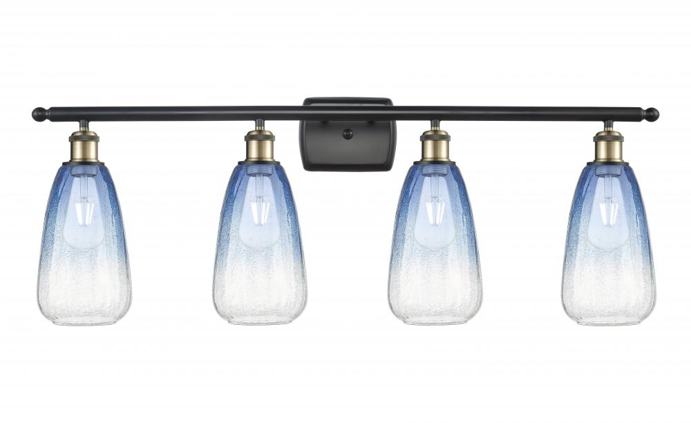 Brookhaven Almond - 4 Light - 36 inch - Black Antique Brass - Bath Vanity Light