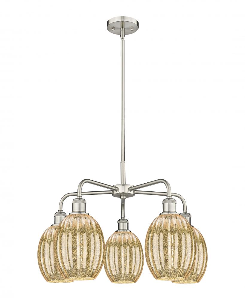 Preston Bulb - 5 Light - 25 inch - Polished Nickel - Stem hung - Chandelier