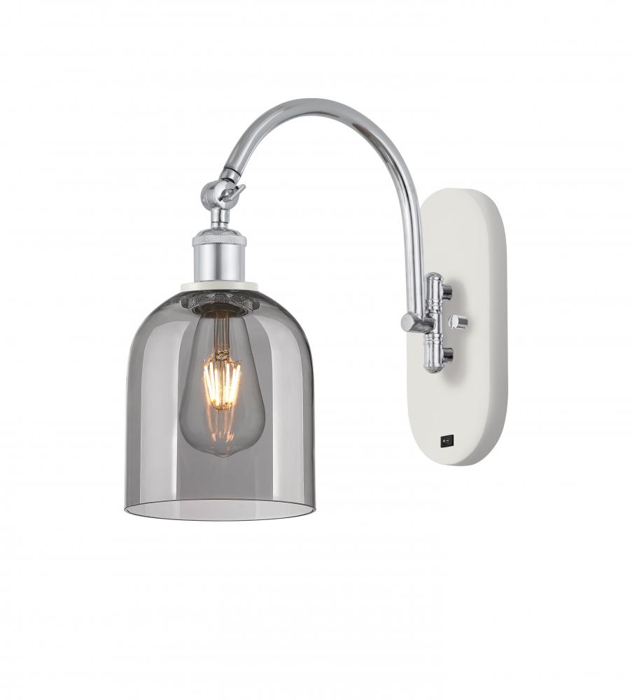 Bella - 1 Light - 6 inch - White Polished Chrome - Adjustable Swing Arm