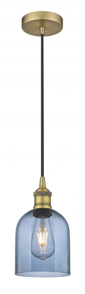 Bella - 1 Light - 6 inch - Brushed Brass - Cord hung - Mini Pendant