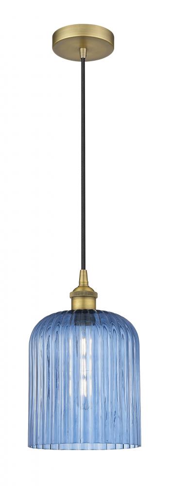 Bridal Veil - 1 Light - 5 inch - Brushed Brass - Cord hung - Mini Pendant