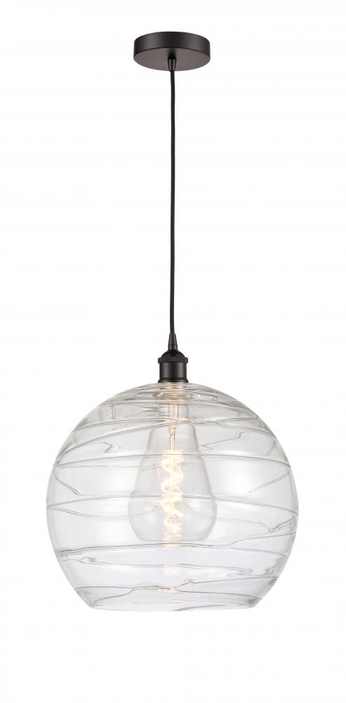 Athens Deco Swirl - 1 Light - 14 inch - Oil Rubbed Bronze - Cord hung - Mini Pendant