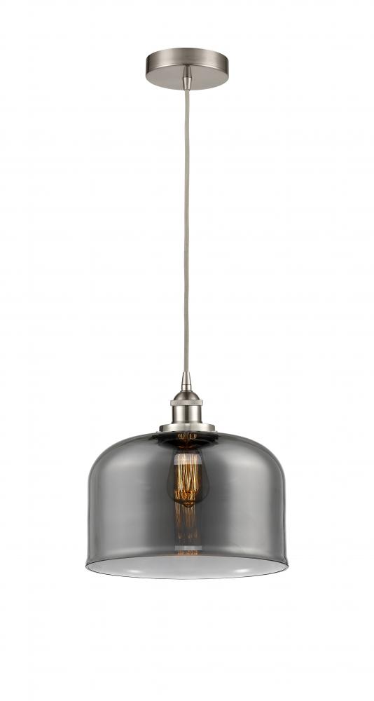 Bell - 1 Light - 12 inch - Brushed Satin Nickel - Cord hung - Mini Pendant