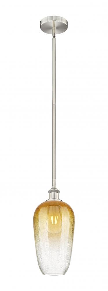 Brookhaven Flute - 1 Light - 7 inch - Brushed Satin Nickel - Stem hung - Mini Pendant
