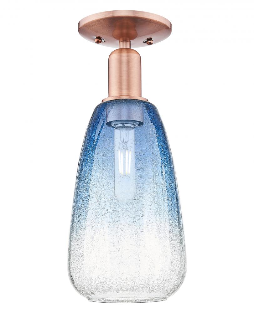 Brookhaven Almond - 1 Light - 6 inch - Antique Copper - Semi-Flush Mount